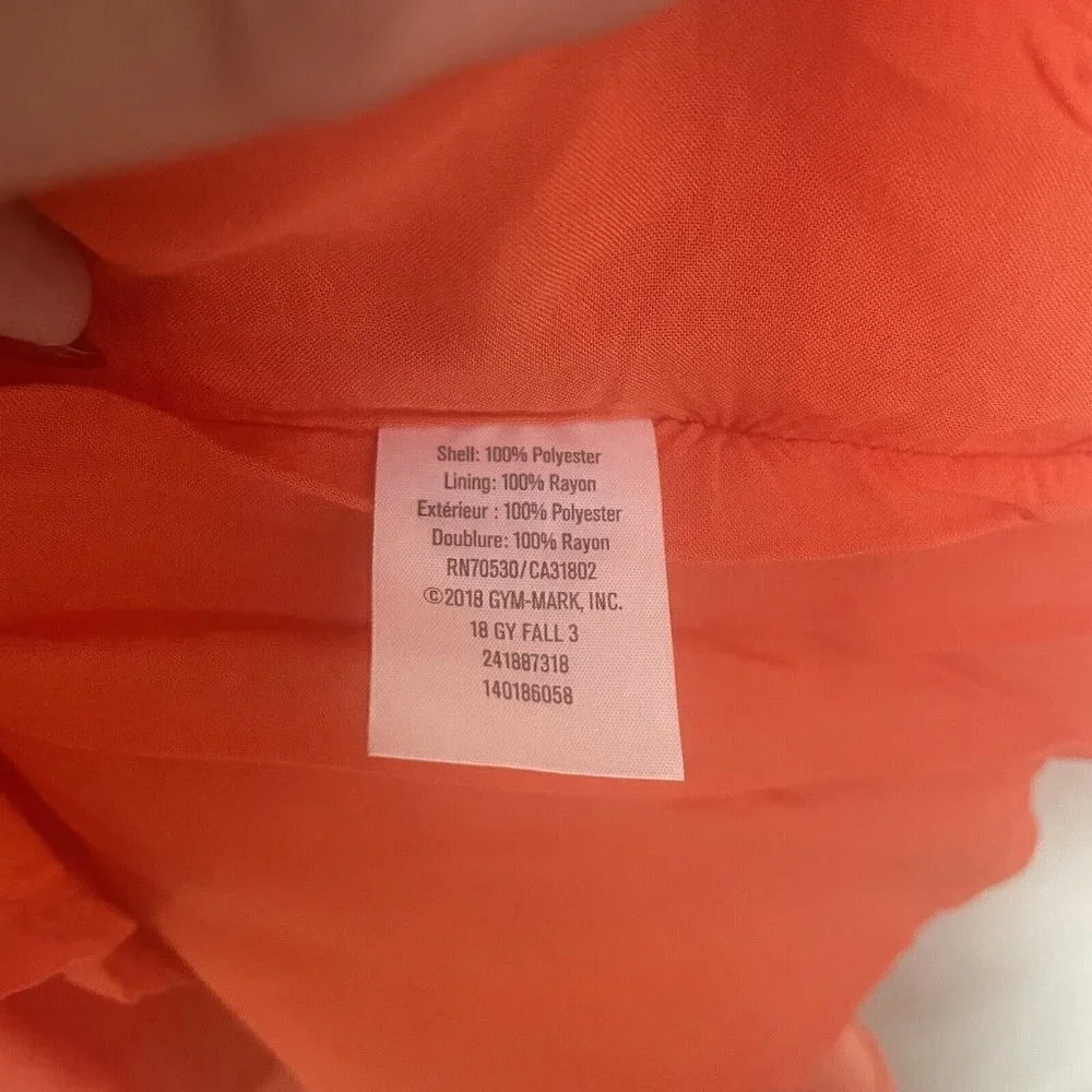 Gymboree Dress Girls Size 7 Orange Ruffle Sleeves Easter Drop Waist Rayon Spring